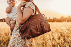 Carry All Nappy Bag - Tan Vegan Leather