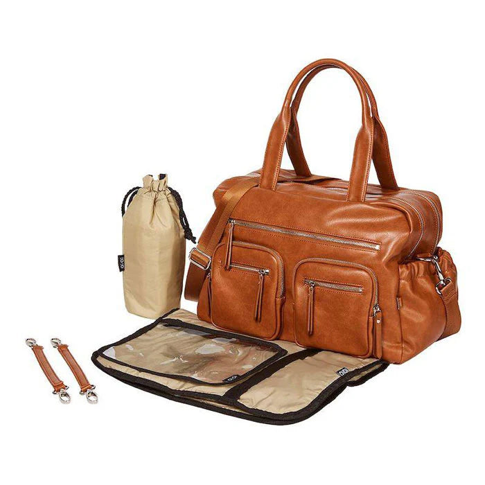 Carry All Nappy Bag - Tan Vegan Leather