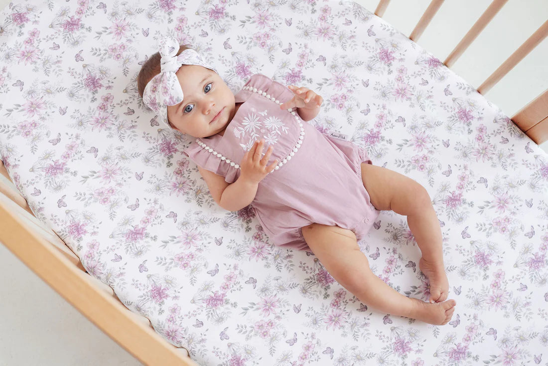 Orchid Daisy Embroidered Romper
