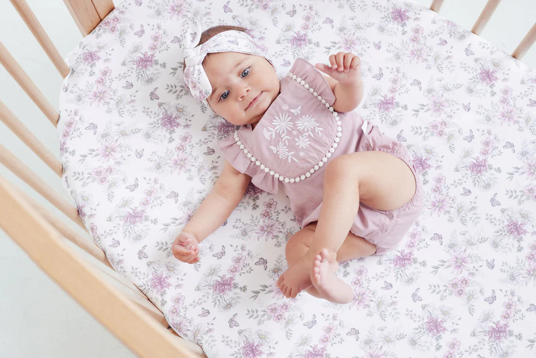 Orchid Daisy Embroidered Romper