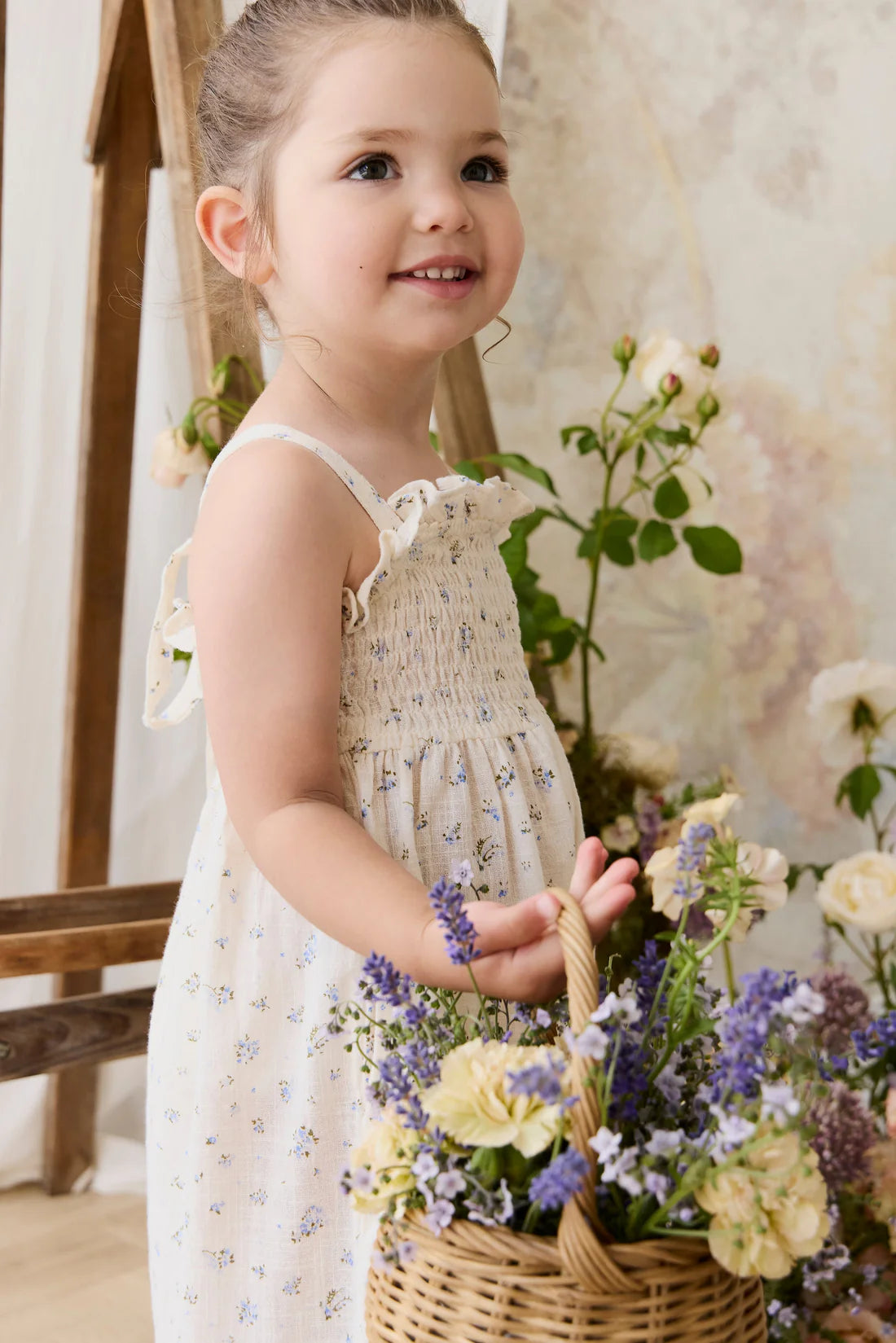 Organic Cotton Arabella Jumpsuit - Juniper Fields Blue