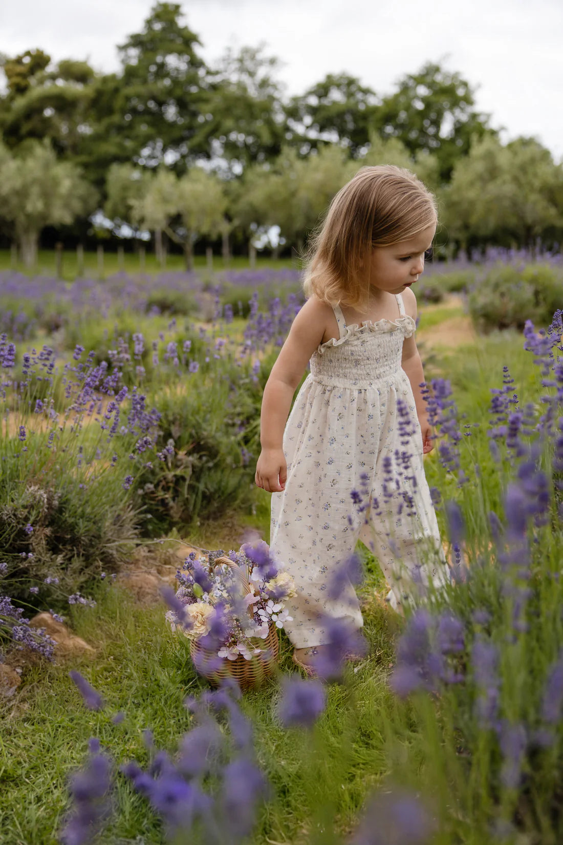 Organic Cotton Arabella Jumpsuit - Juniper Fields Blue