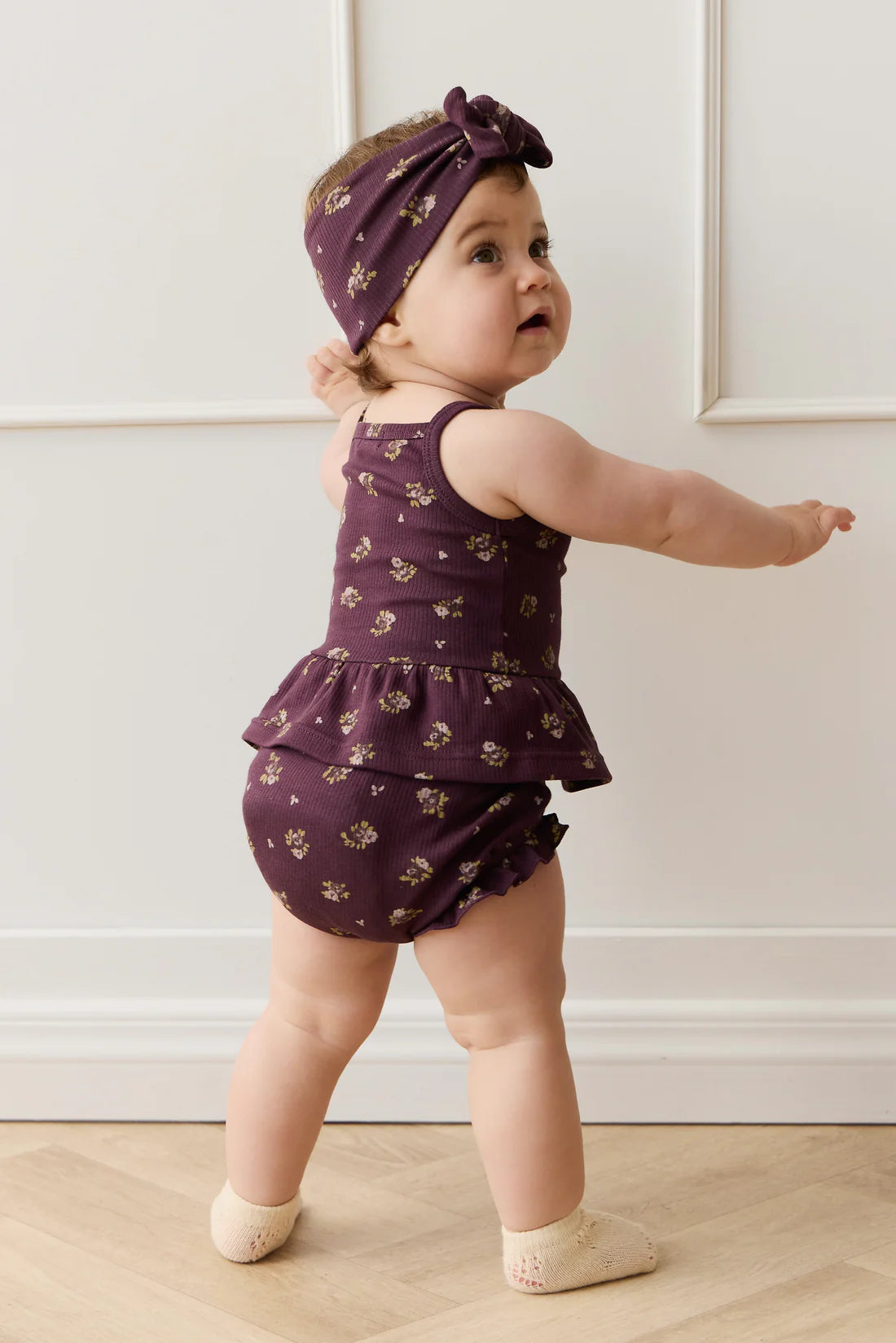 Organic Cotton Fine Rib Lillian Top - Simone Huckleberry