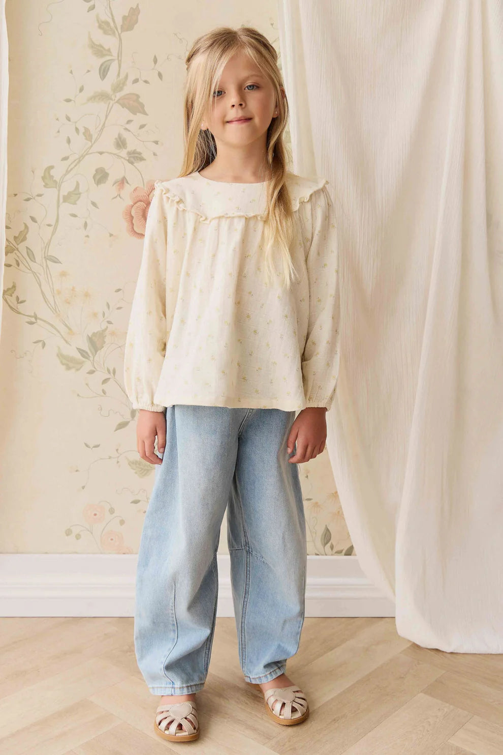 Organic Cotton Muslin Amira Blouse - Vintage Ditsy