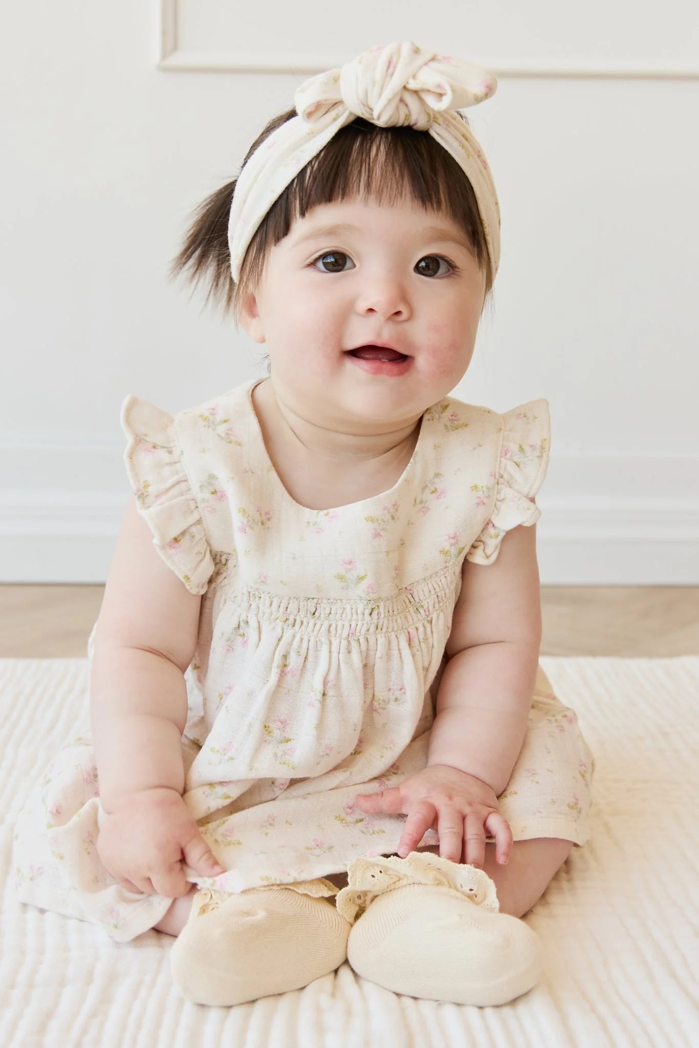 Organic Cotton Muslin Headband - Emelia Pink
