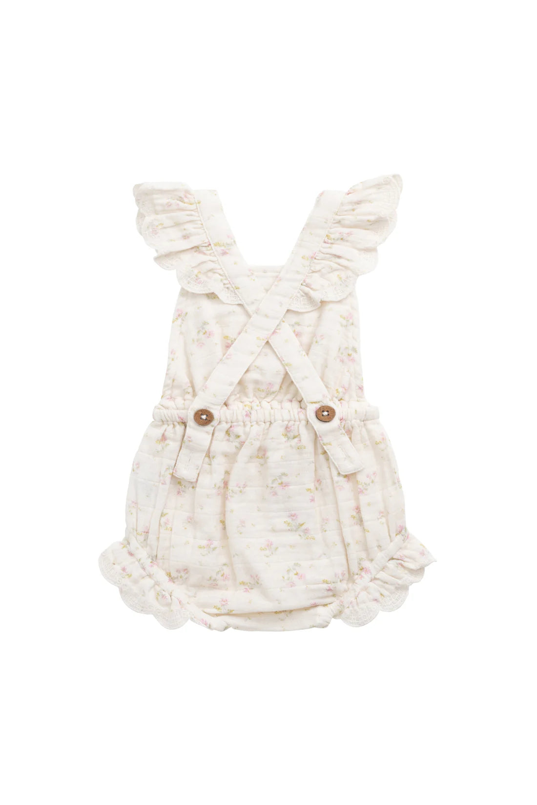 Organic Cotton Muslin Luciana Playsuit - Emelia Pink