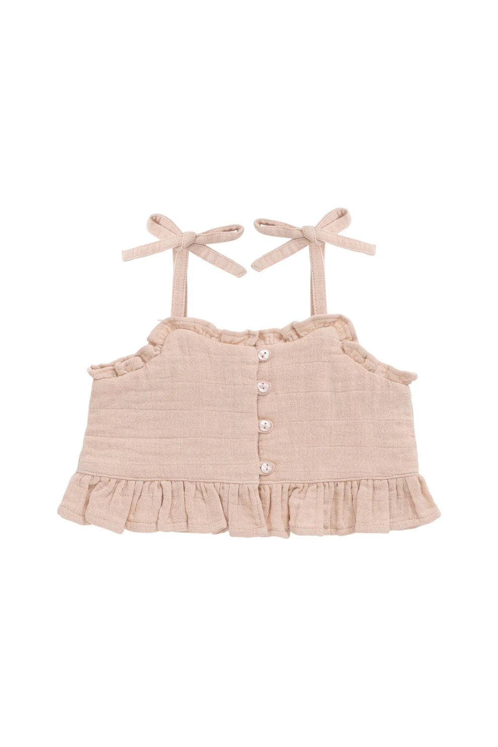Organic Cotton Muslin Mirabel Top - Chalky Pink