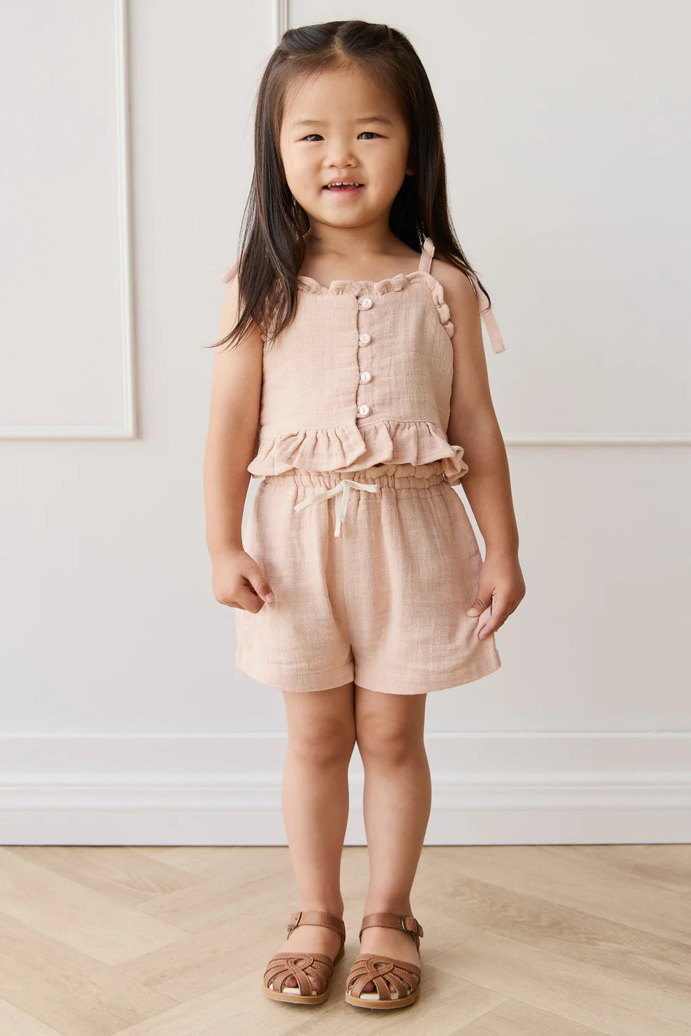 Organic Cotton Muslin Mirabel Top - Chalky Pink