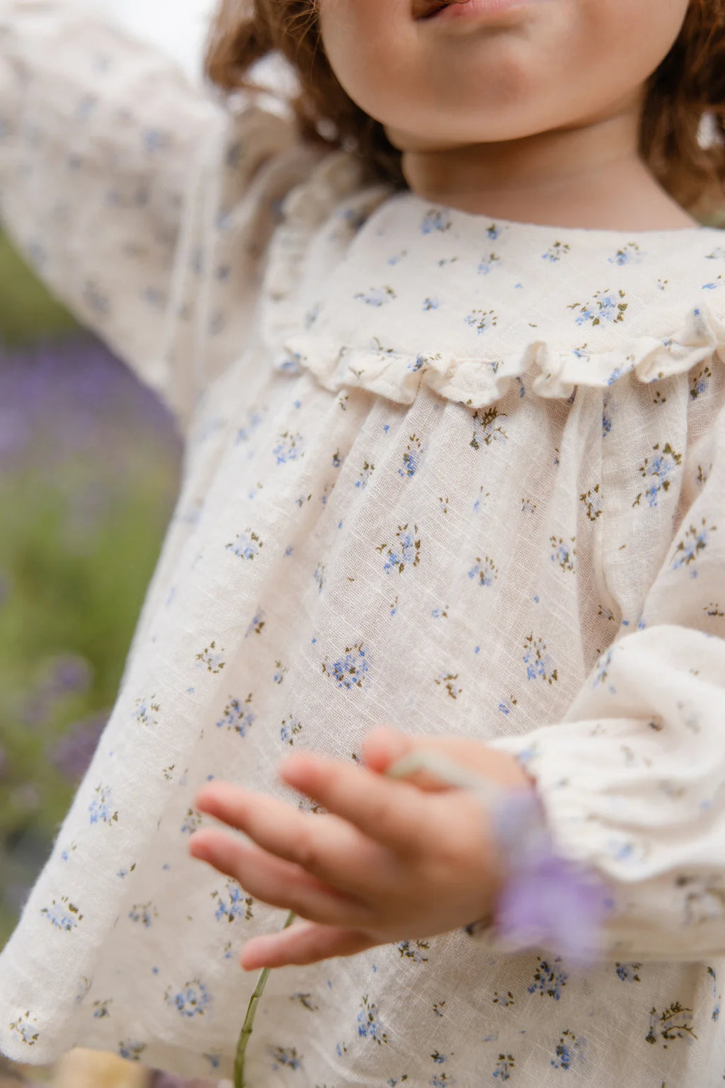 Organic Cotton Nathalie Blouse - Juniper Fields Blue