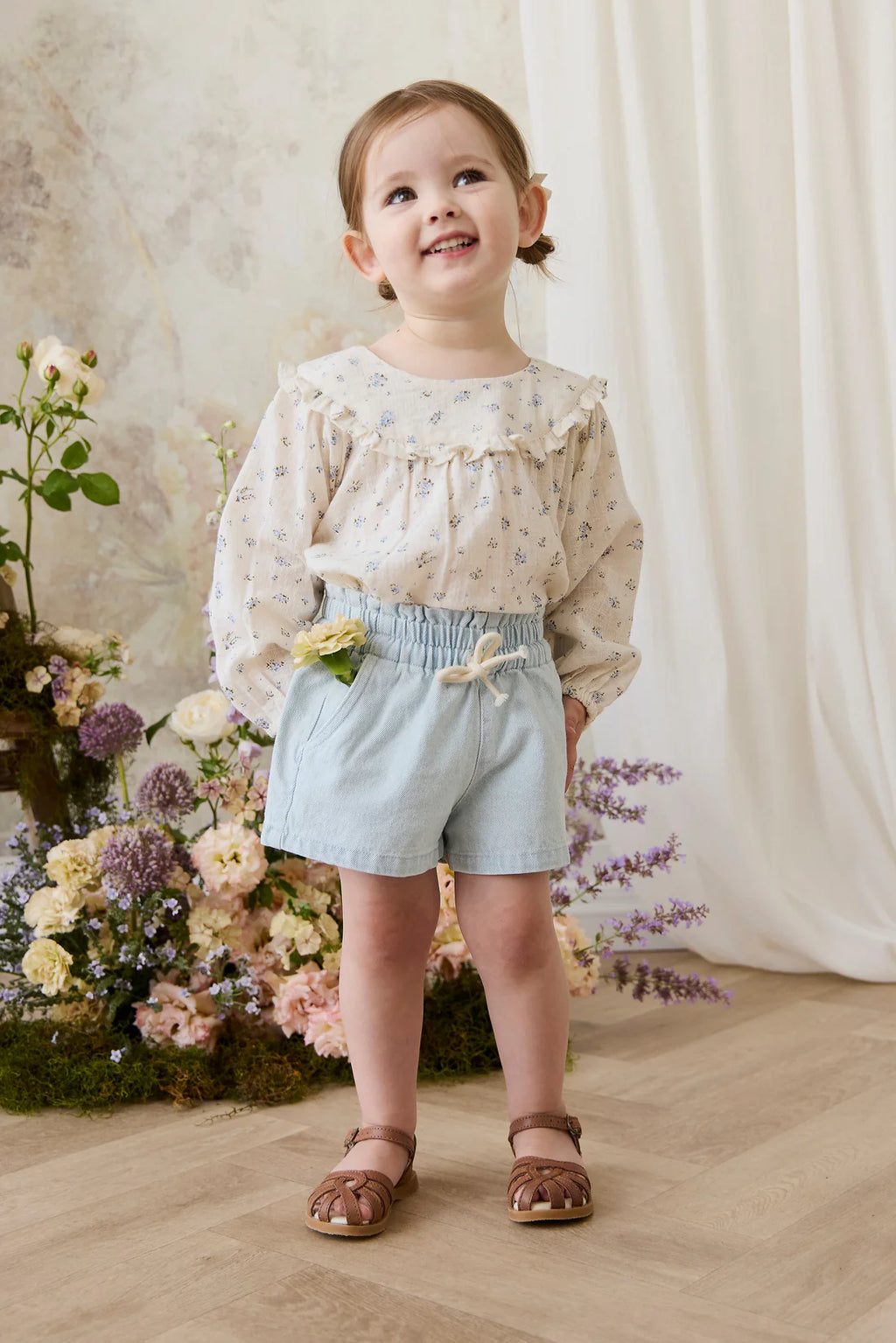 Organic Cotton Nathalie Blouse - Juniper Fields Blue