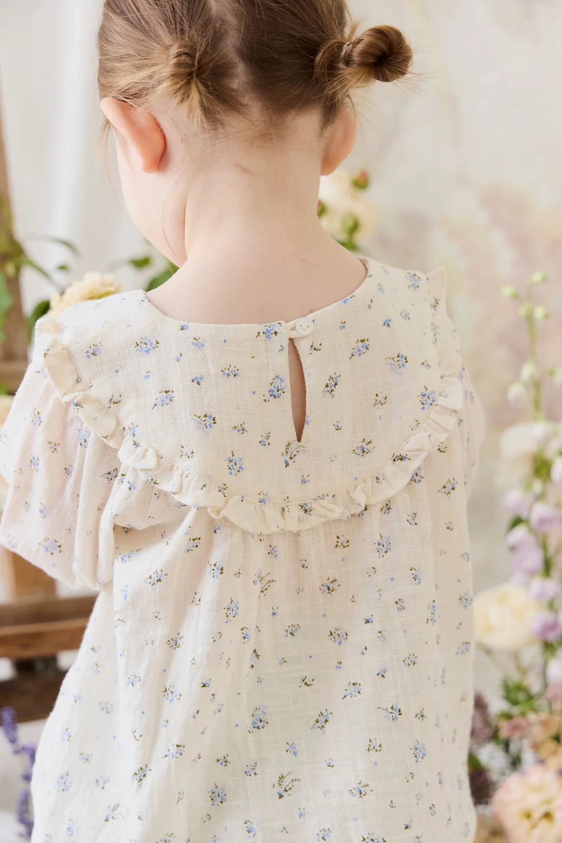 Organic Cotton Nathalie Blouse - Juniper Fields Blue