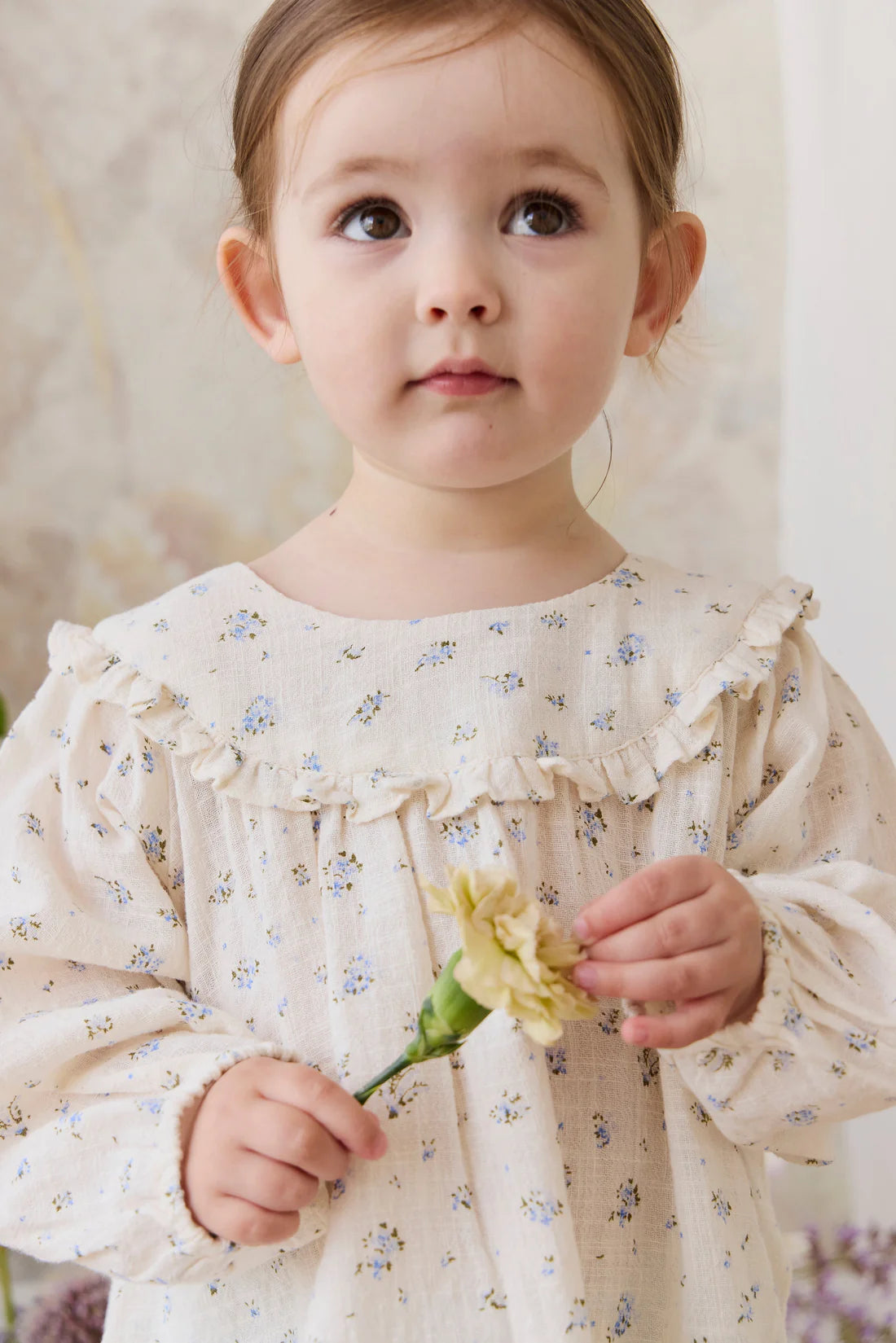 Organic Cotton Nathalie Blouse - Juniper Fields Blue