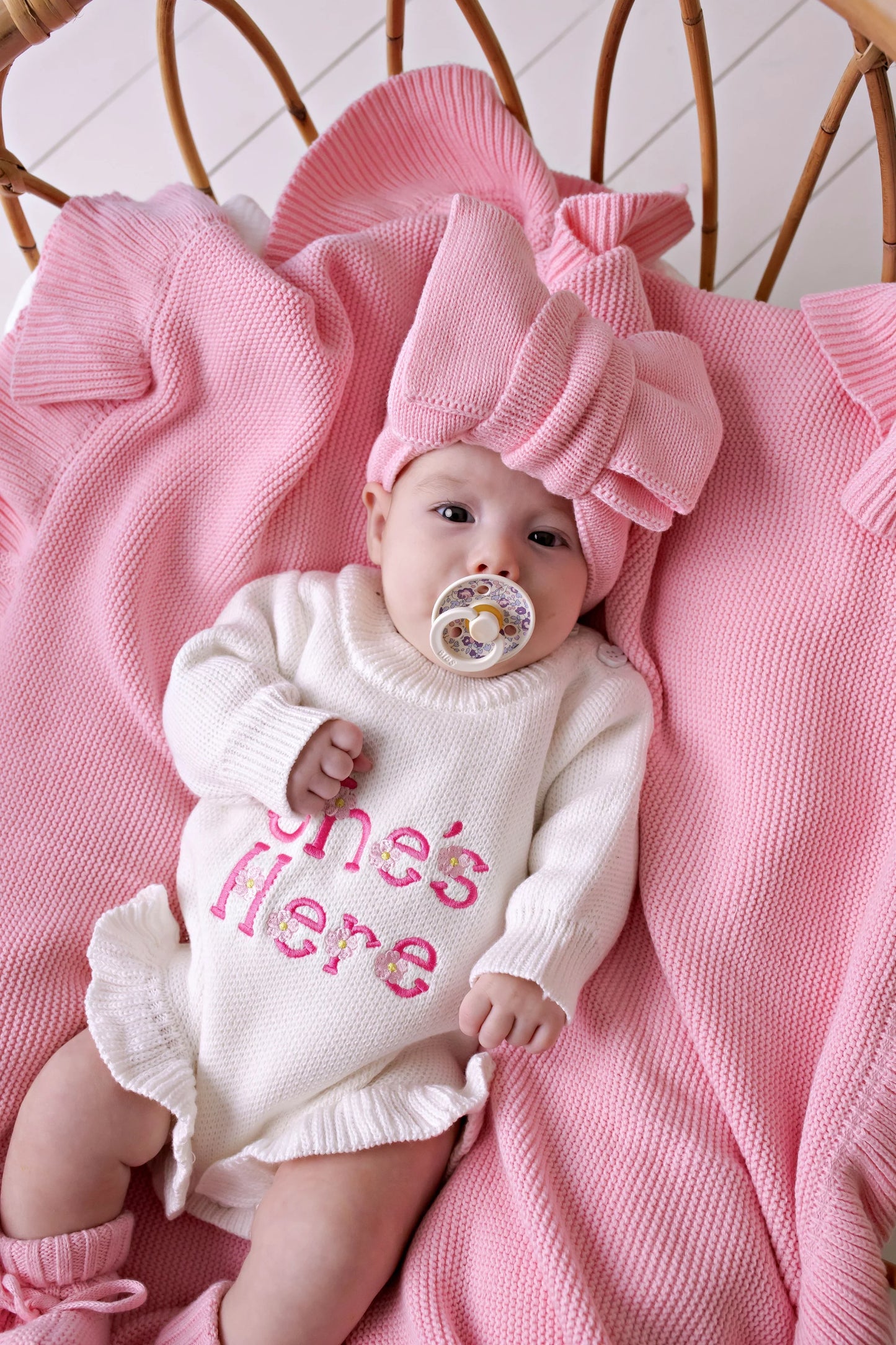 Oversized Knit Top Knot Cotton Candy
