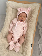 Pointelle Frill Romper - Baby Pink