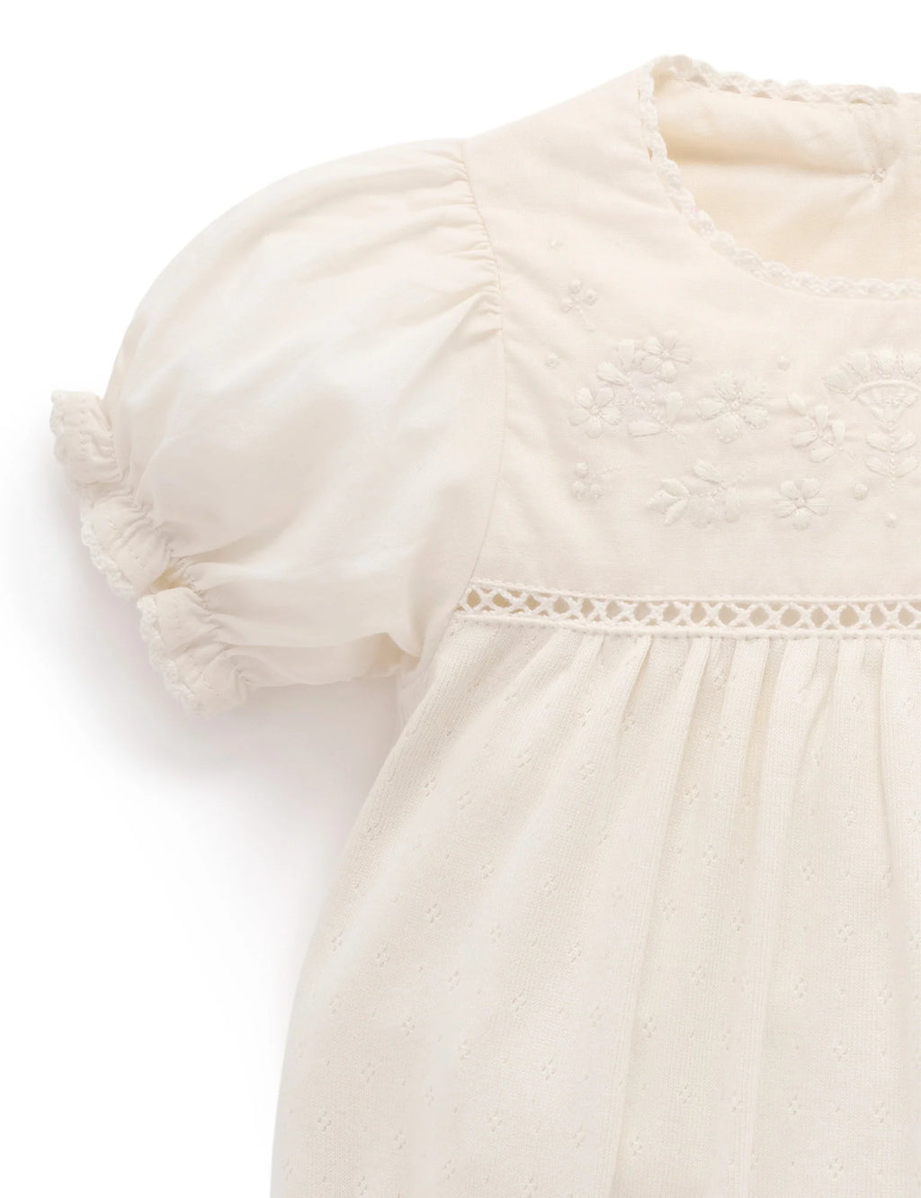 Embroidered Bodysuit Set - Cloud