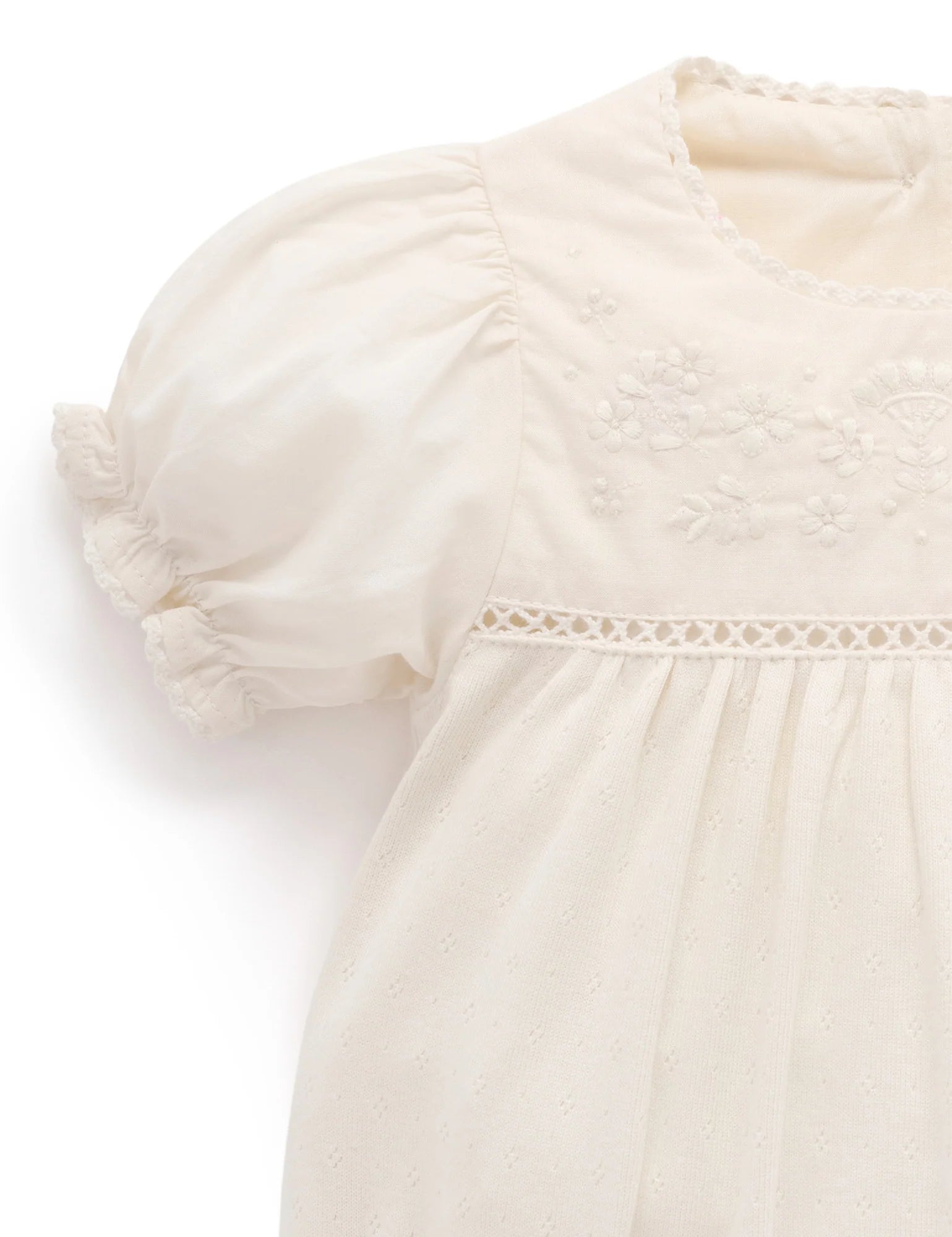 Embroidered Bodysuit Set - Cloud