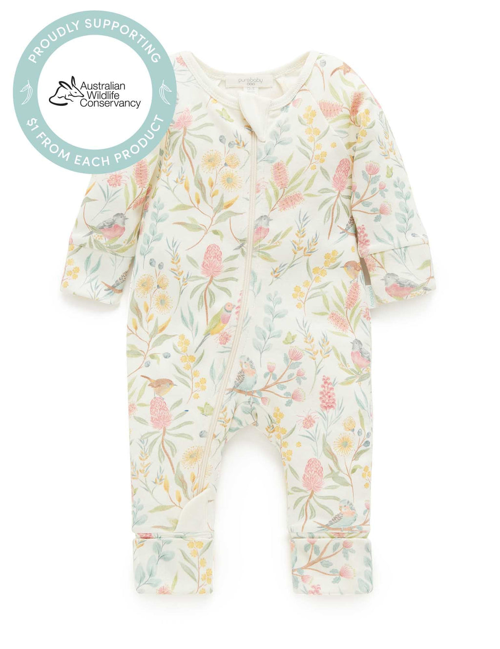 Aviary Garden Zip Growsuit & Reversible Bib