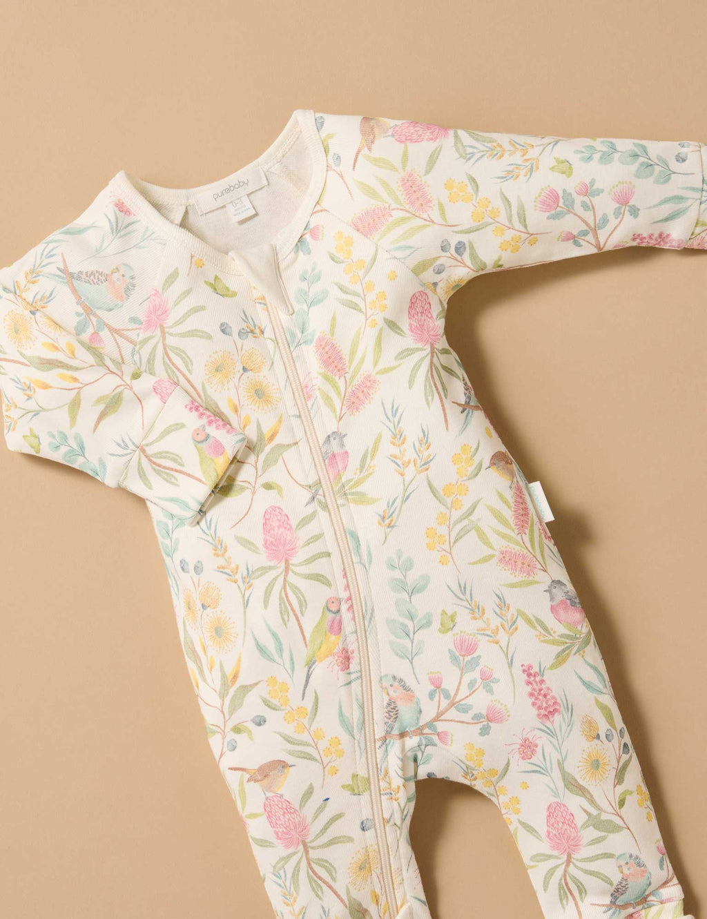 Aviary Garden Zip Growsuit & Reversible Bib