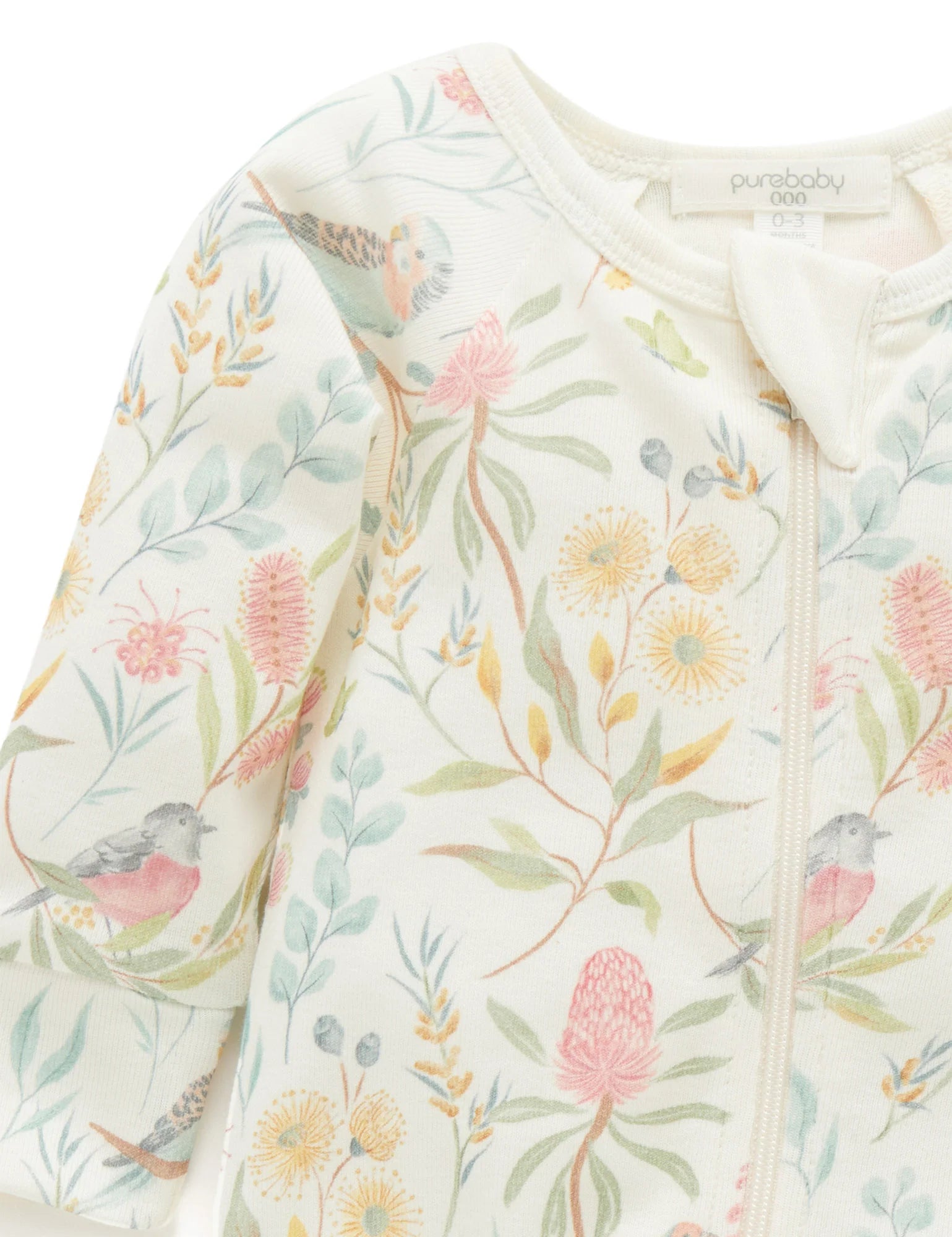 Aviary Garden Zip Growsuit & Reversible Bib