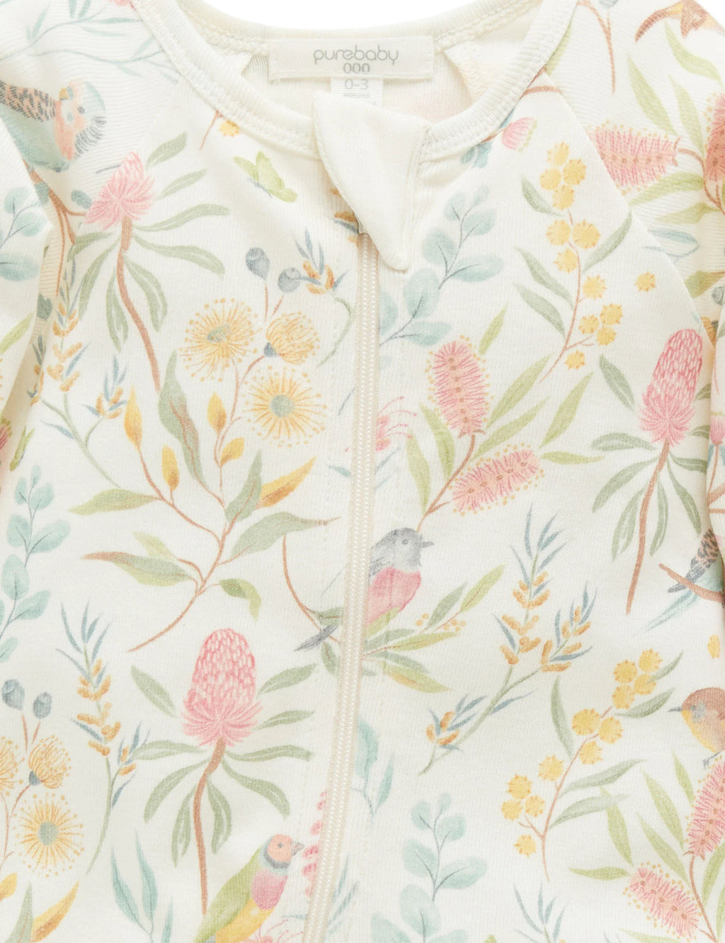 Aviary Garden Zip Growsuit & Reversible Bib