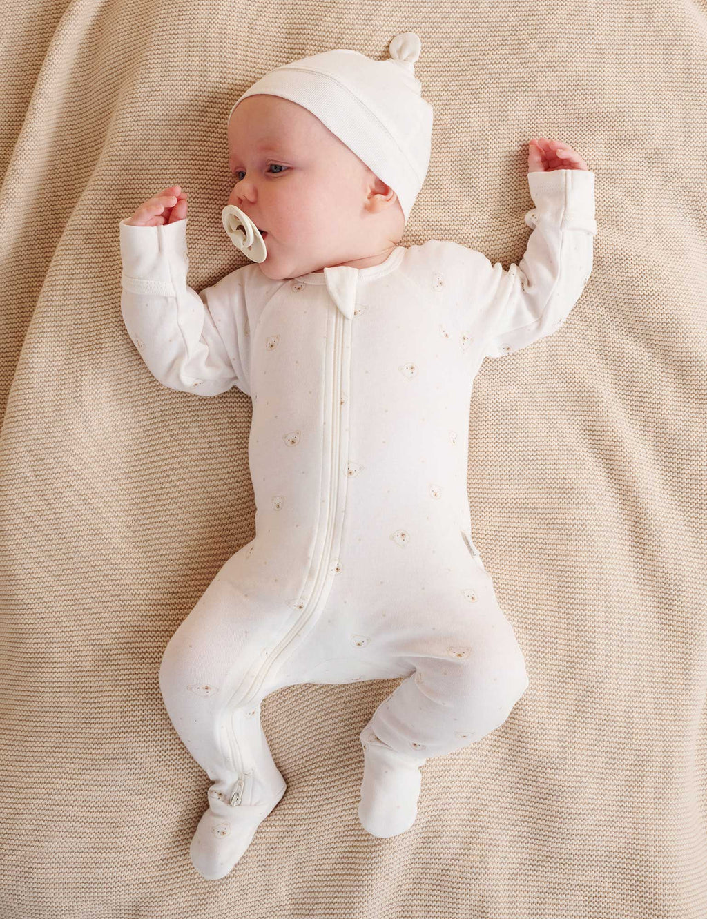 Vanilla Bear 2 Pack Zip Growsuit
