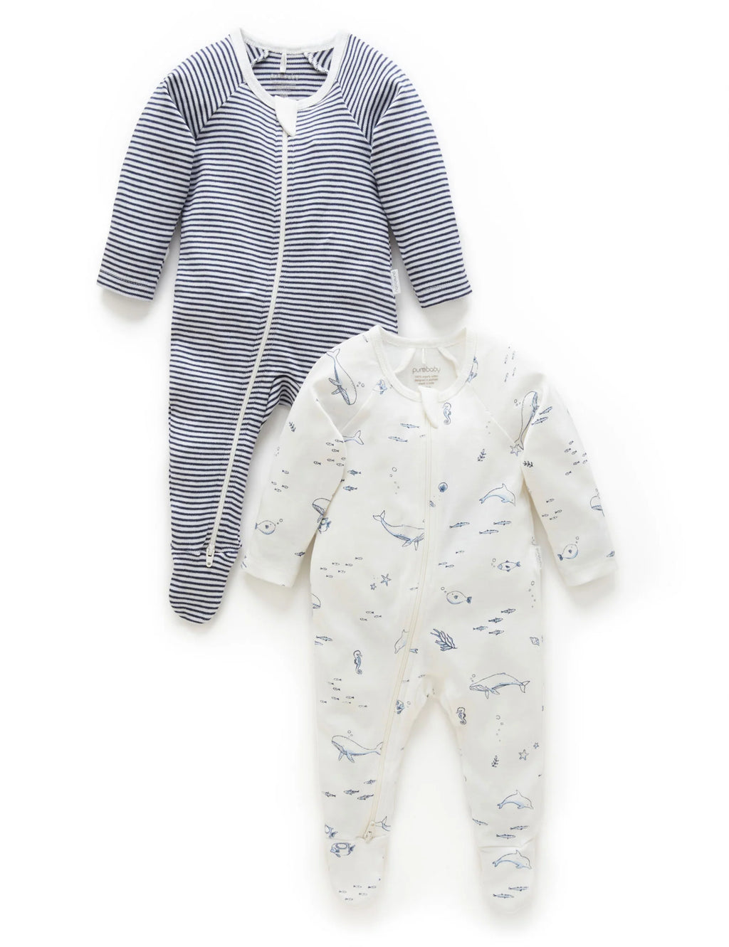Nautical 2 Pack Zip Growsuit
