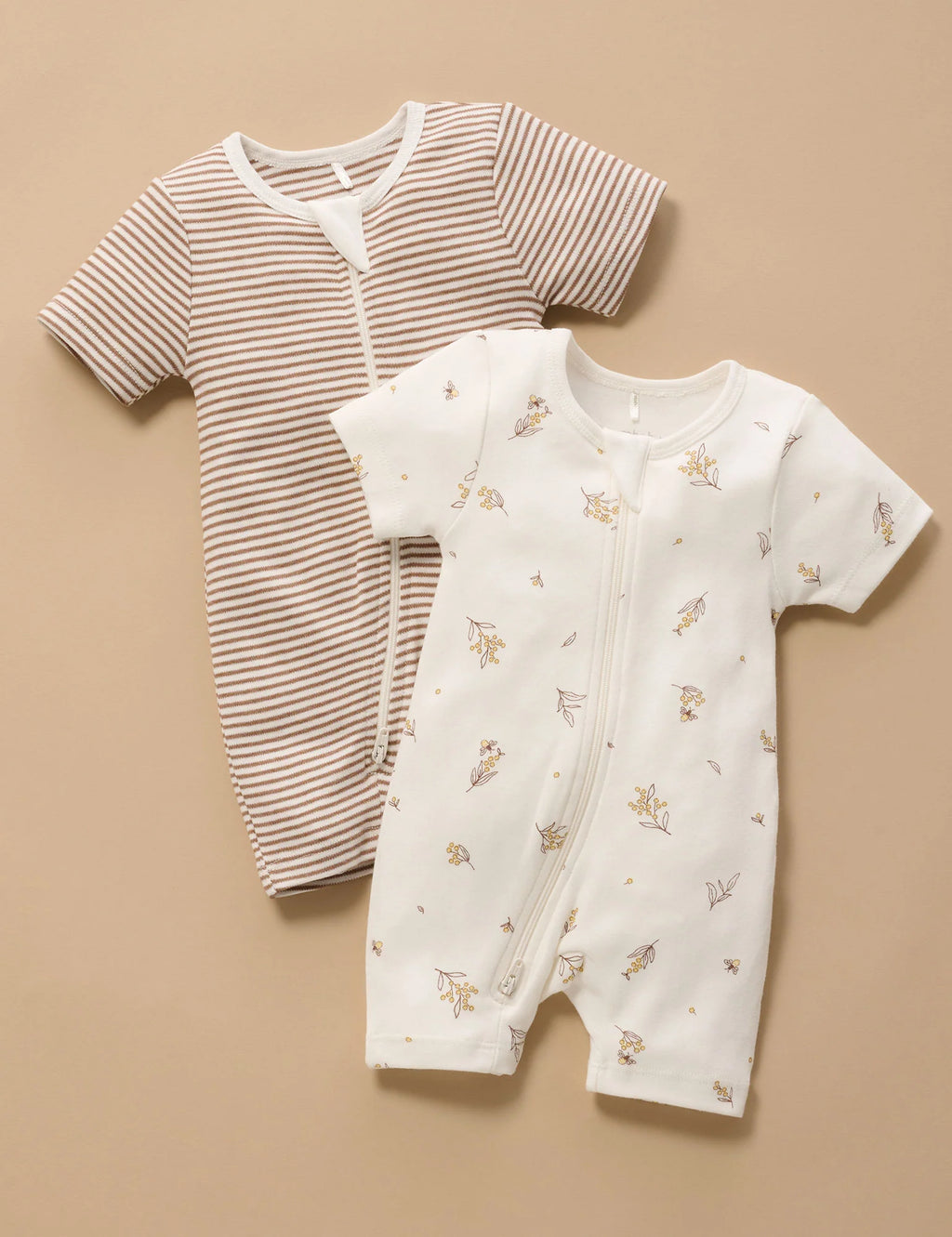 Wattle Bee 2 Pack Short Zip Growsuit