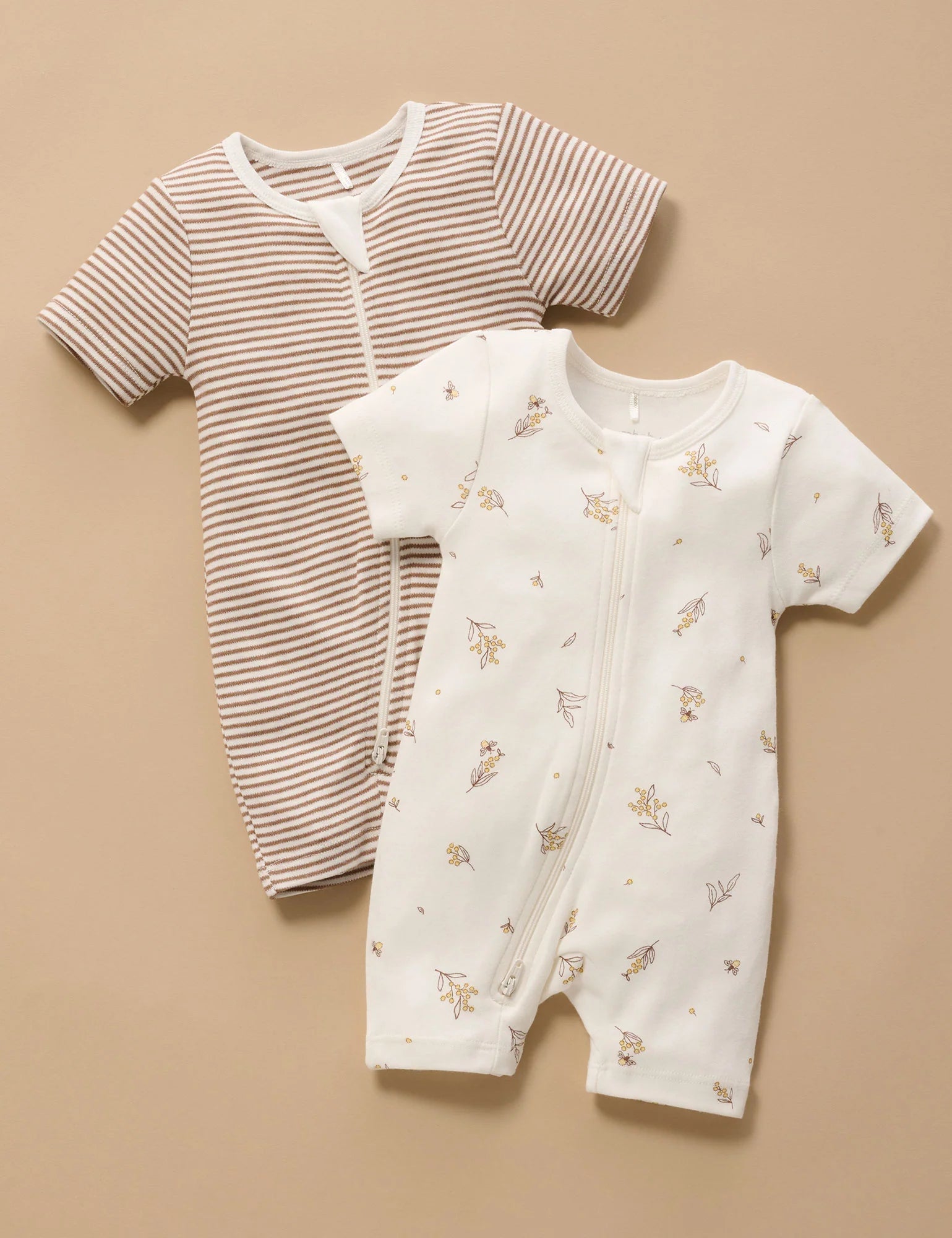 Wattle Bee 2 Pack Short Zip Growsuit