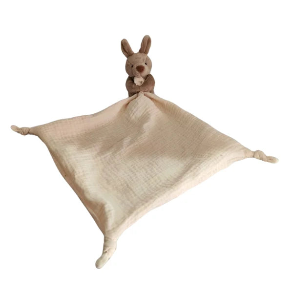 Jojo the Kangaroo Baby Comfort Blanket Muslin