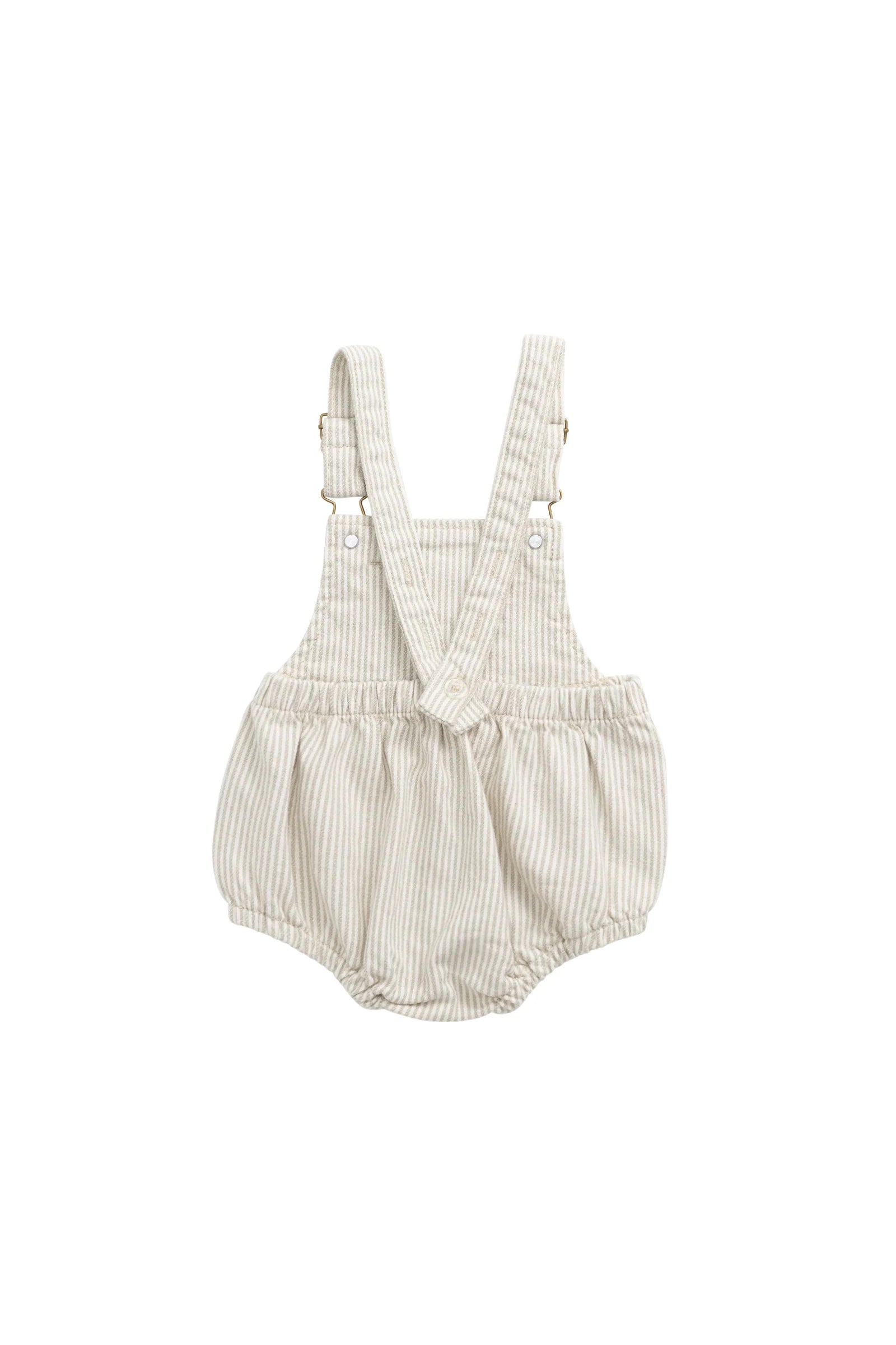 Pax Playsuit - Fine Vertical Stripe Sandy Brown/Cloud