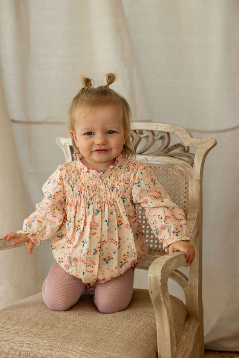 Peachie Playsuit - Pink Bird