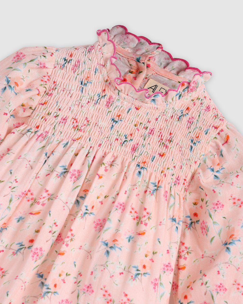 Peachie Playsuit - Pink Bird