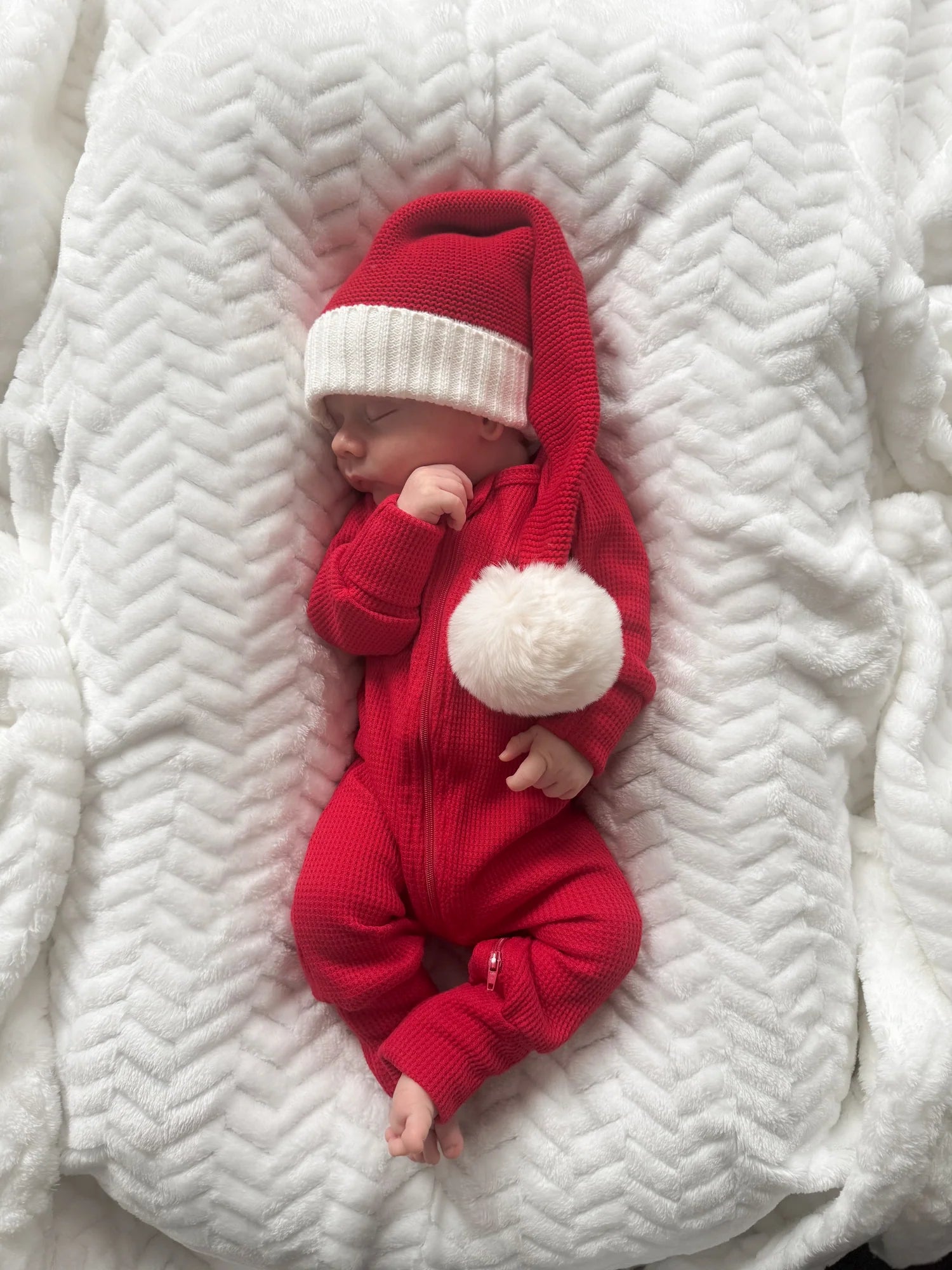 Waffle Onesie - Red