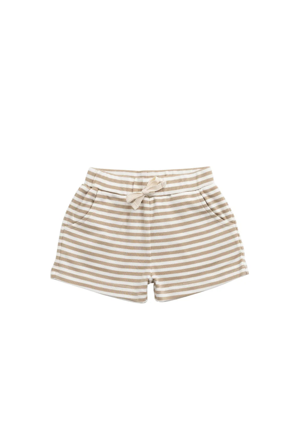 Pima Cotton Wesley Short - Slim Stripe Brioche/Cloud