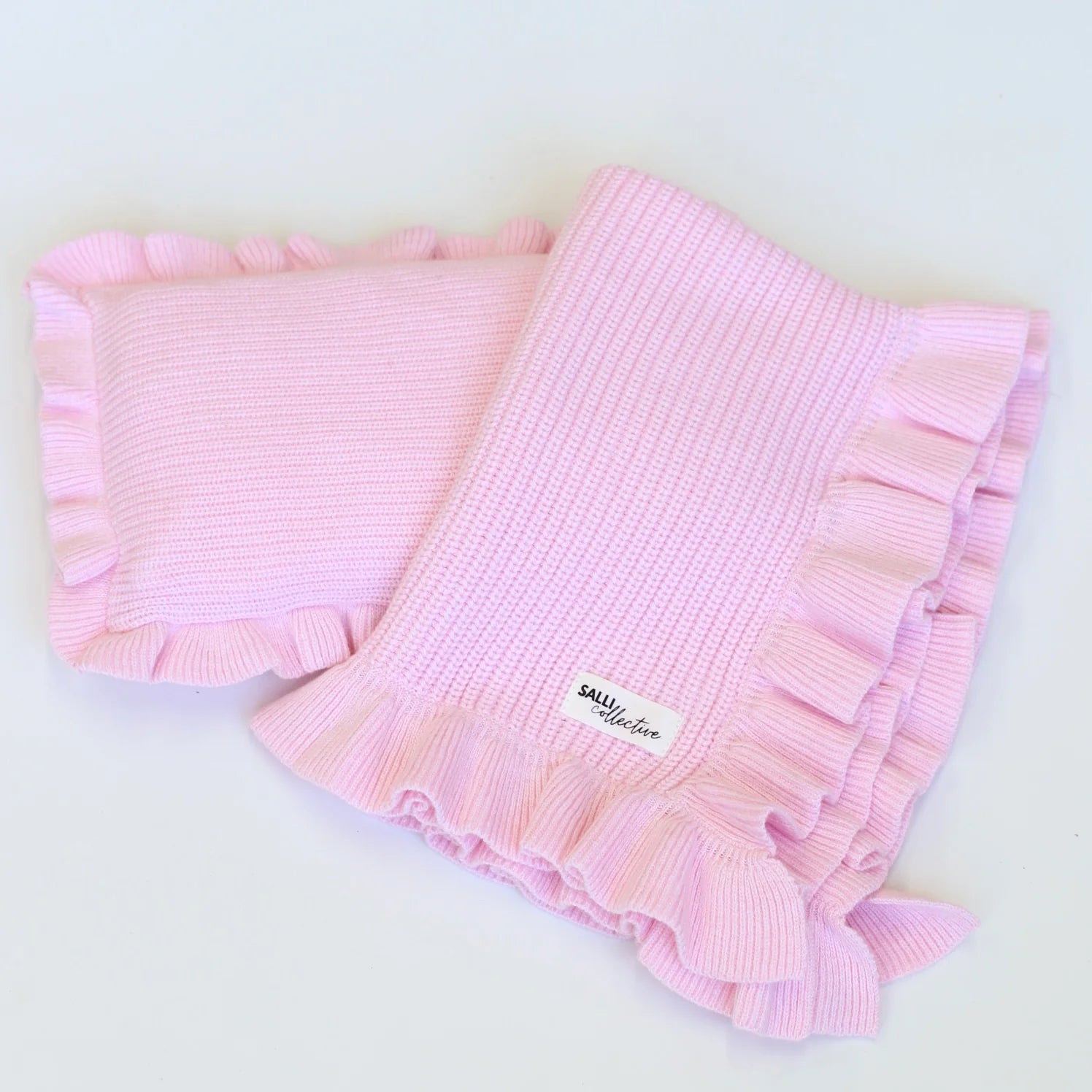 Pink frilled doll Blanket + Pillow set