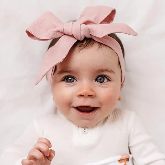 Pre-Tied Linen Bow - Baby & Toddler