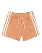 Caramel Side Stripe Towelling Shorts