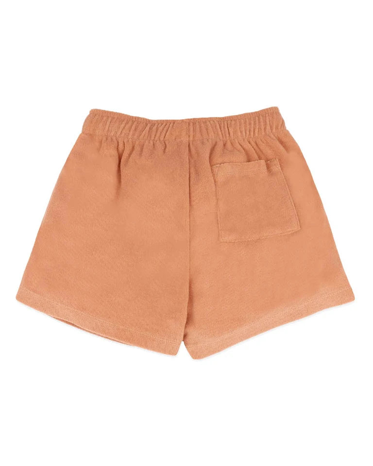 Caramel Side Stripe Towelling Shorts