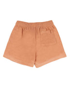 Caramel Side Stripe Towelling Shorts