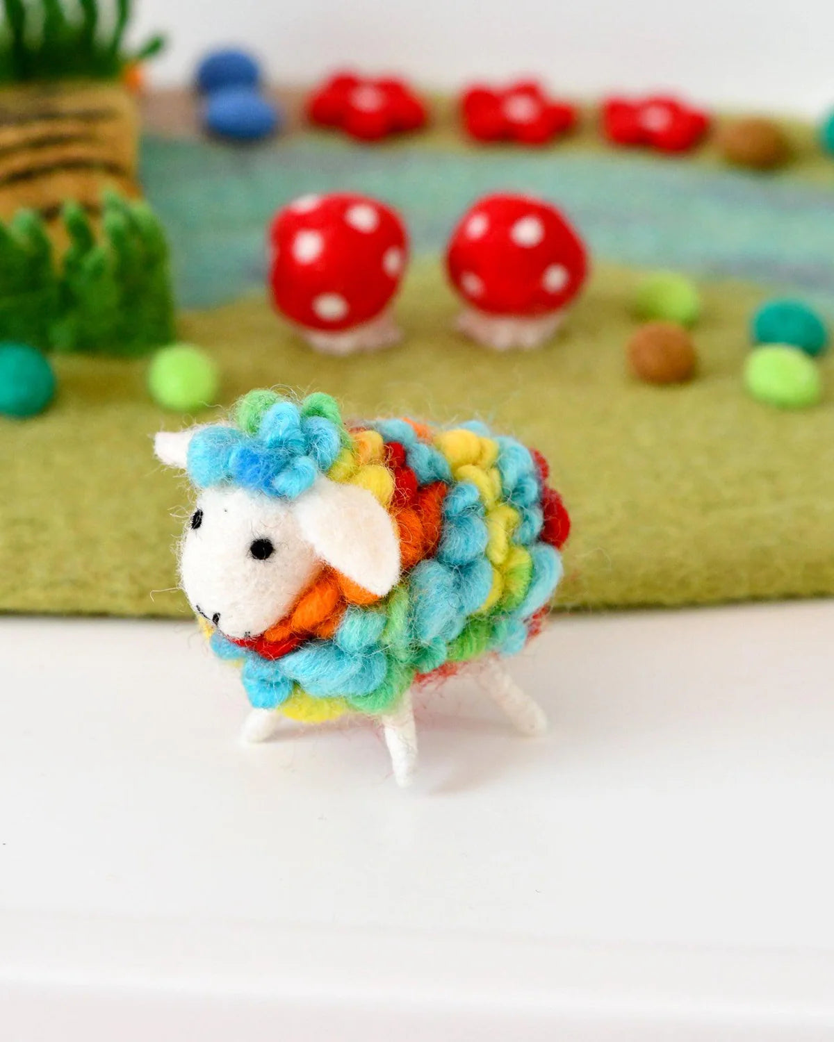 Felt Rainbow Sheep