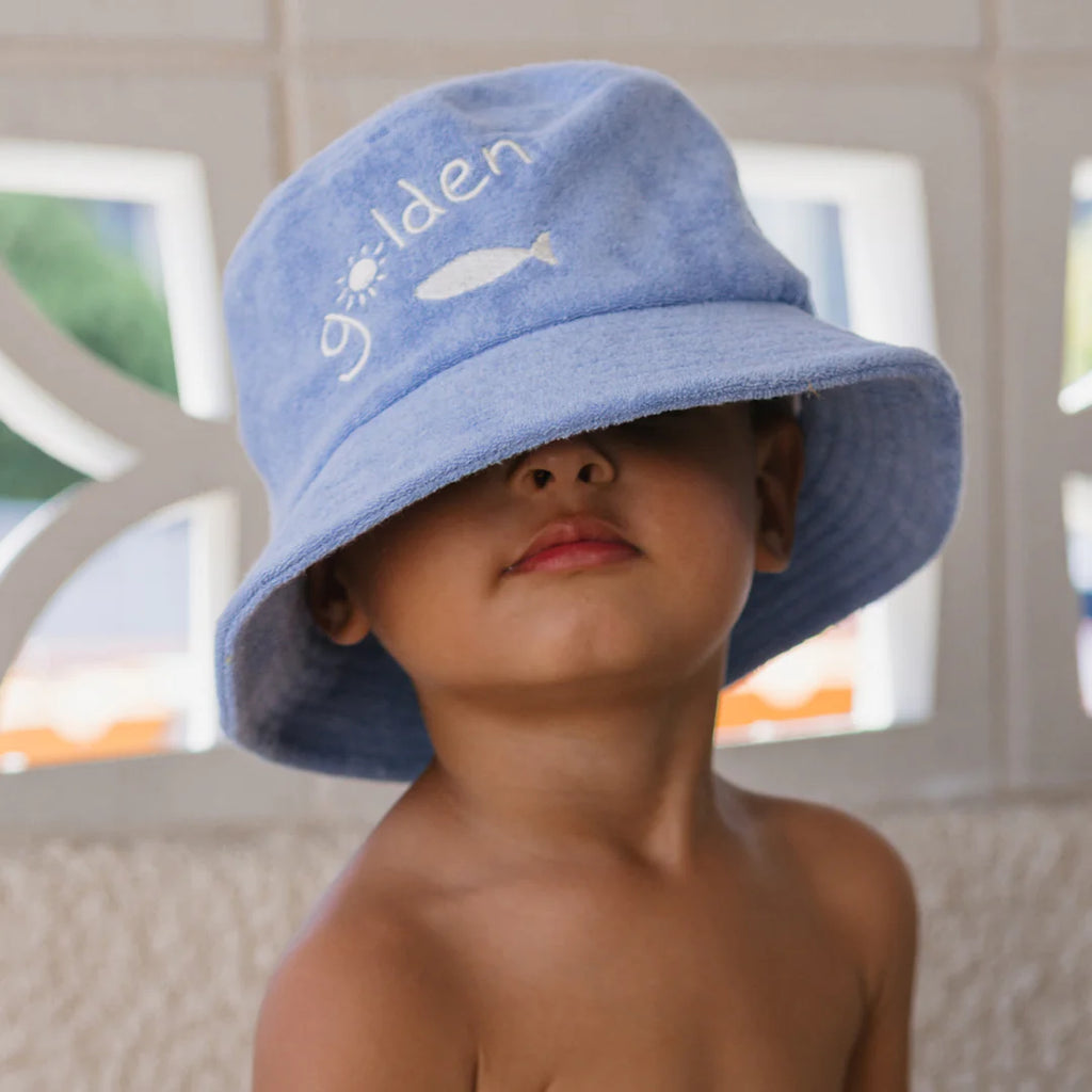 Retro Ciao Golden Pesci Bucket Hat Pool Blue