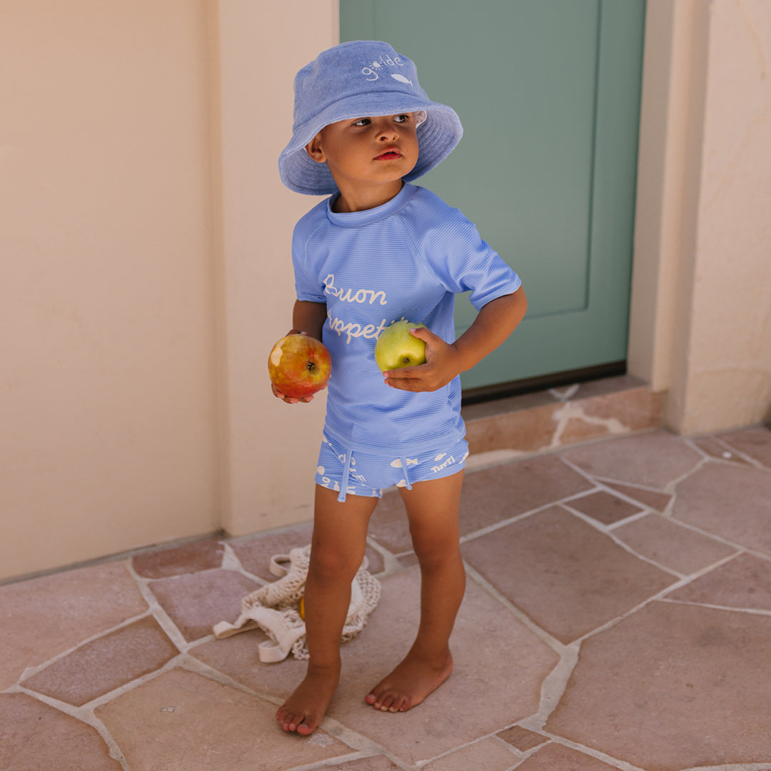 Retro Ciao Golden Pesci Bucket Hat Pool Blue