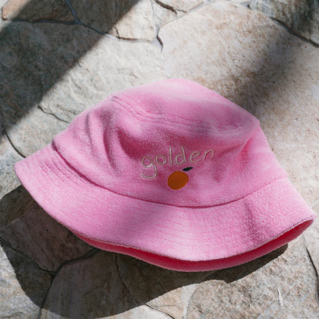 Retro Golden Orange Bucket Hat - Strawberry