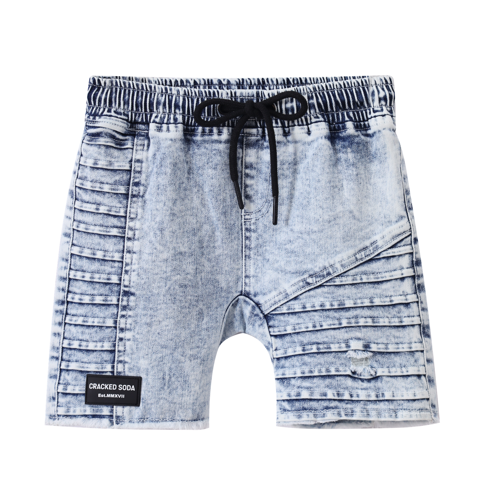 Rhodes Detailed Denim Shorts Blue