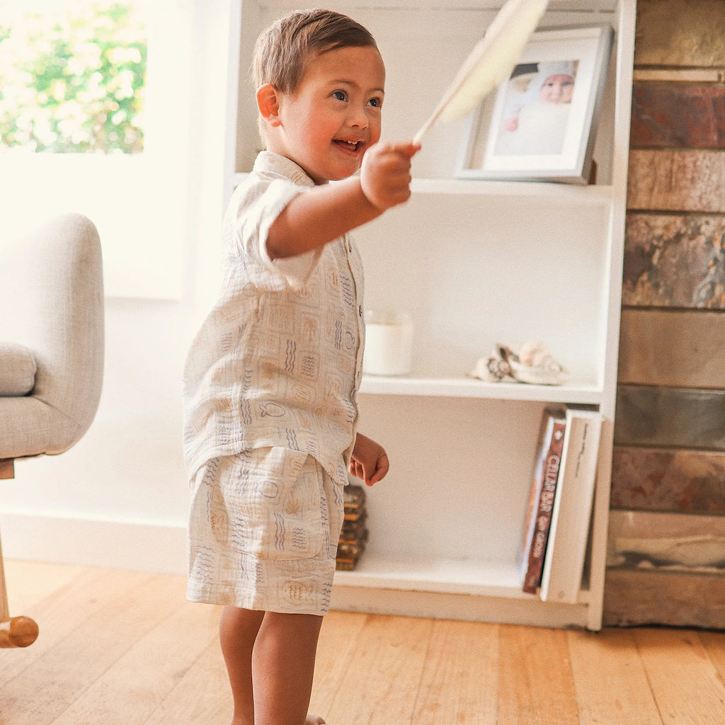 Woven Print Short - Salty Shores