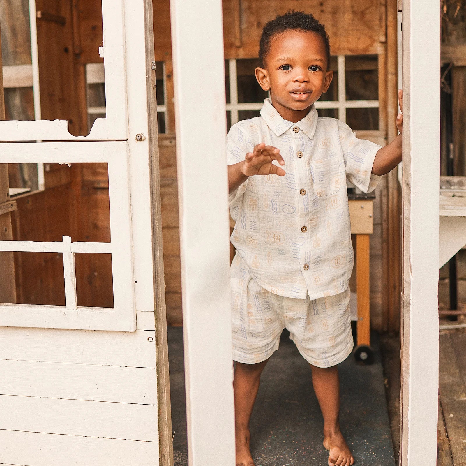 Woven Print Short - Salty Shores