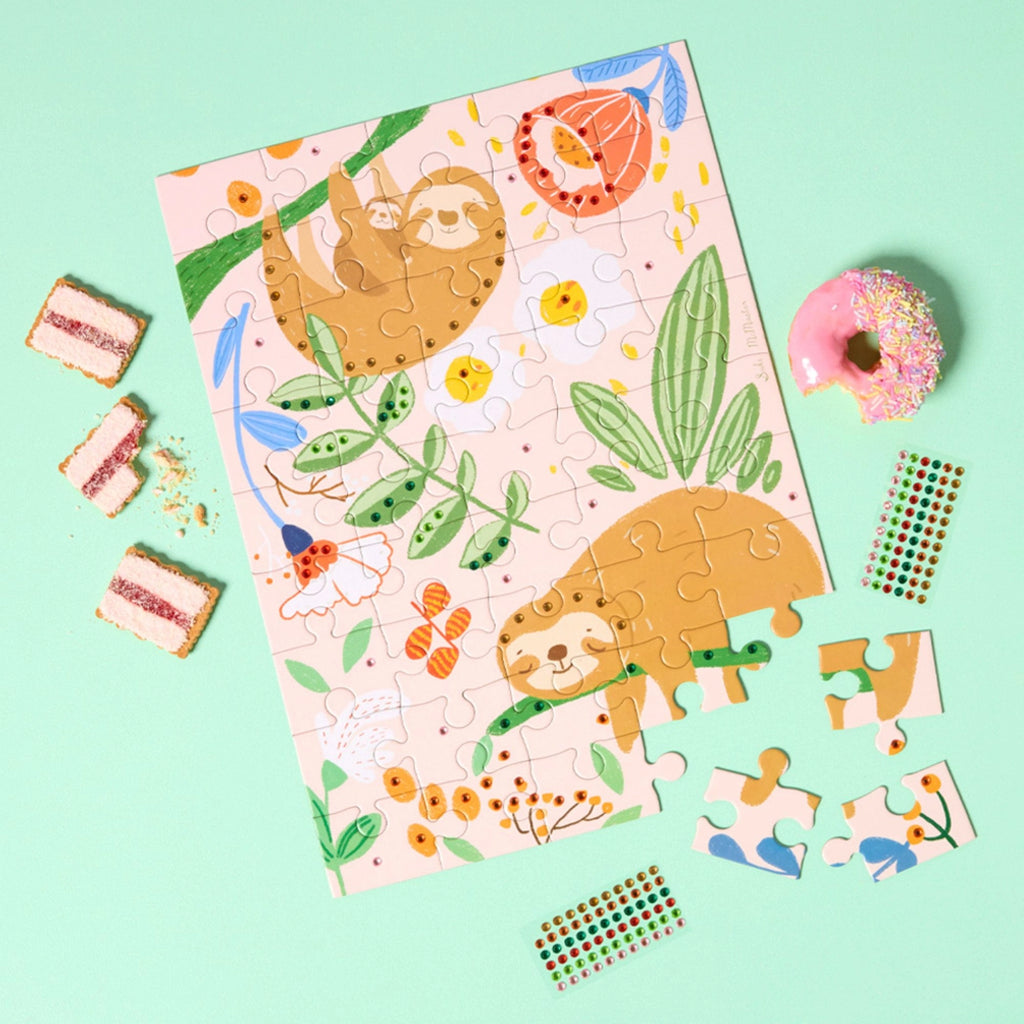 PREORDER 45 Piece Kids Puzzle with Gems - Sloth