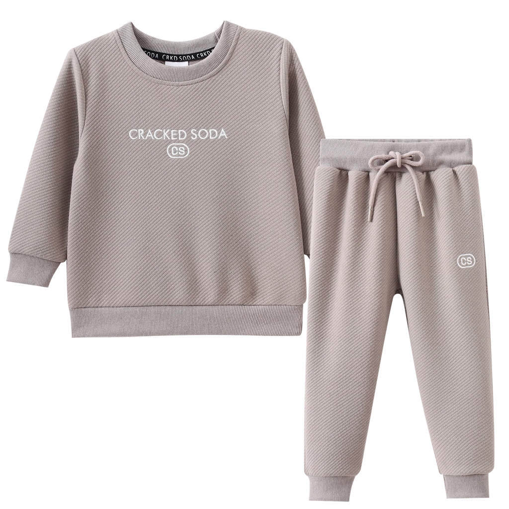 Theodore Quilted Crew Set - Truffle