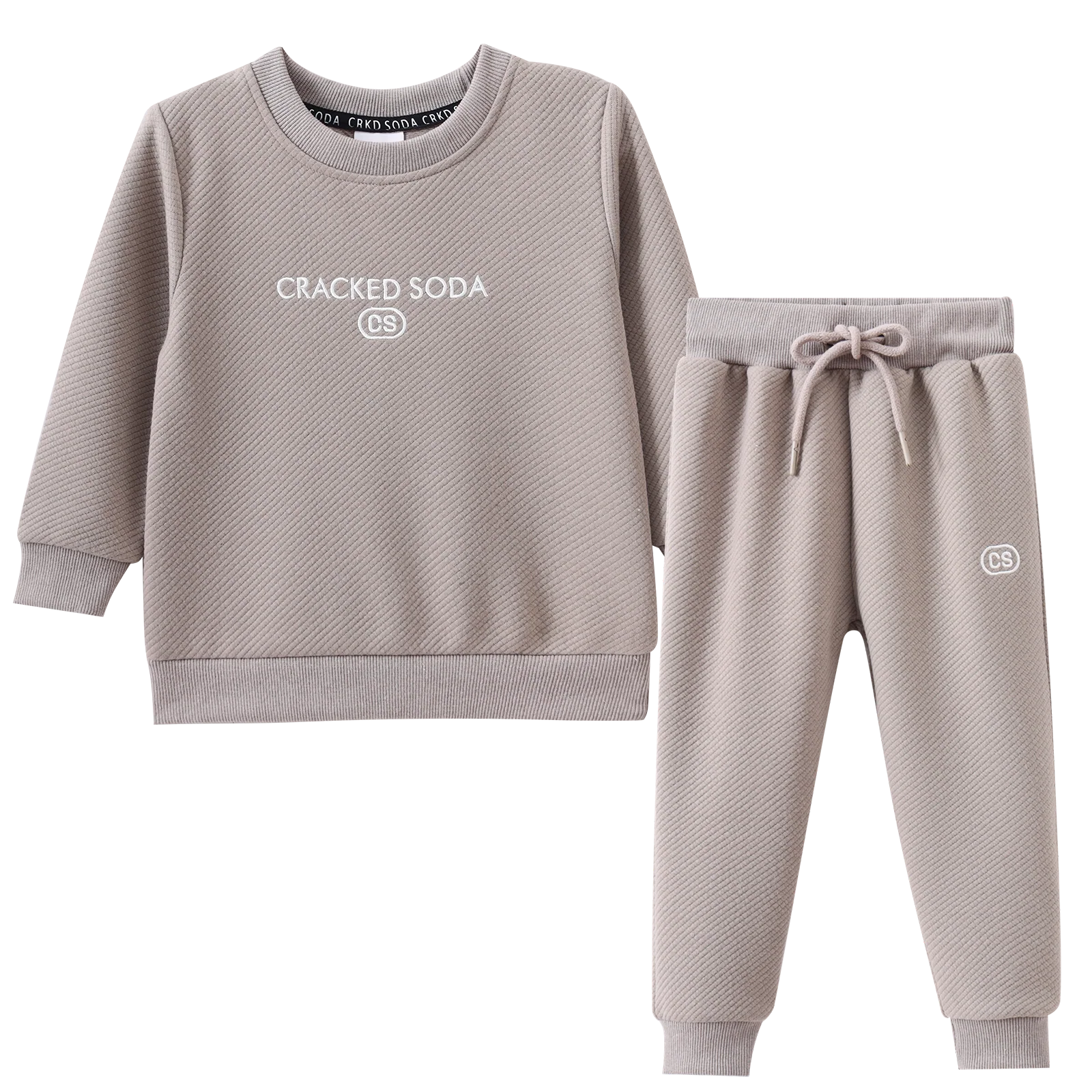 Theodore Quilted Crew Set - Truffle