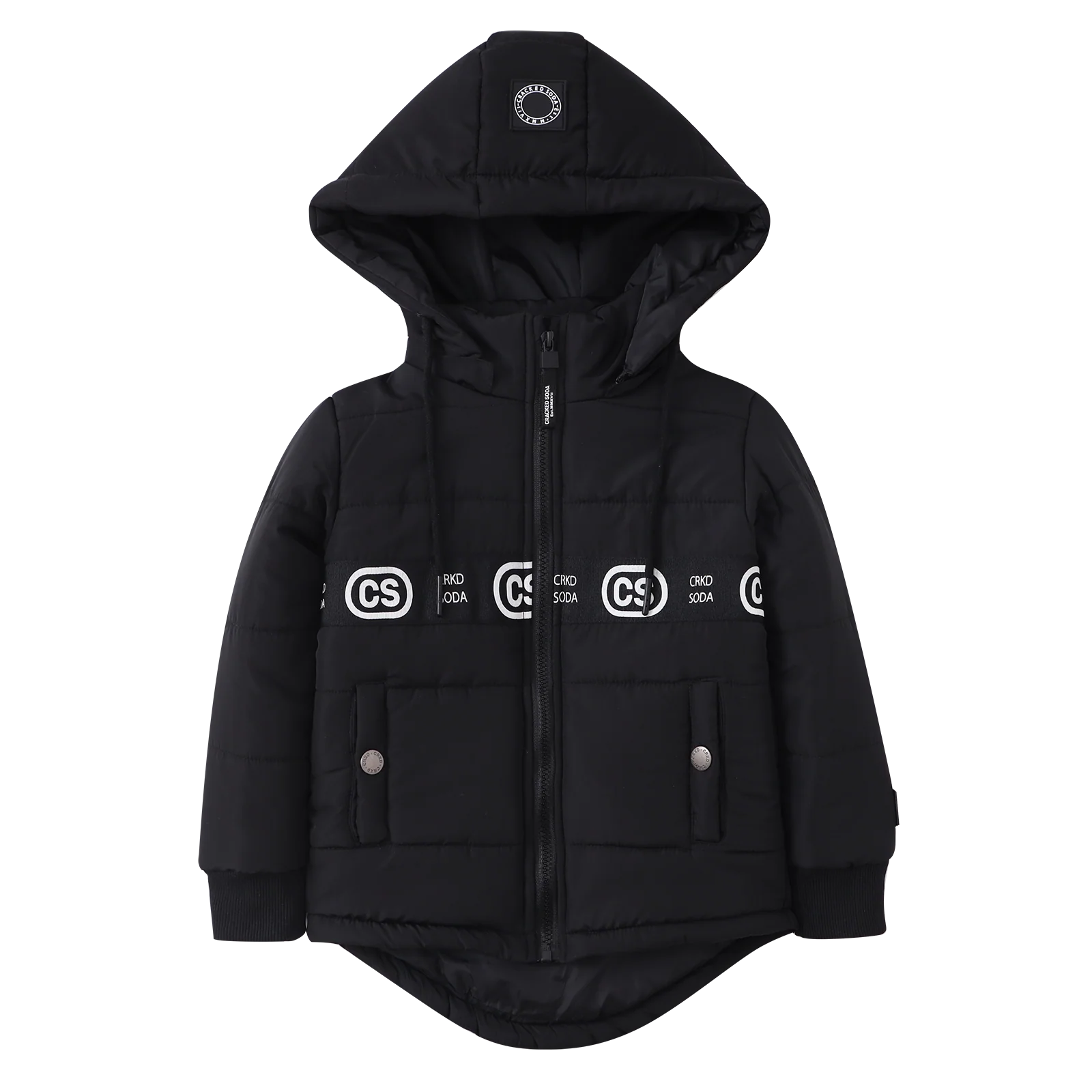 Noah Elevated Puff Jacket with Removable Hood - Black